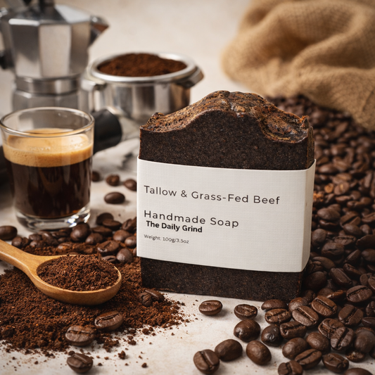 The Daily Grind - Tallow & Goat Milk Espresso Exfoliating Soap Bar